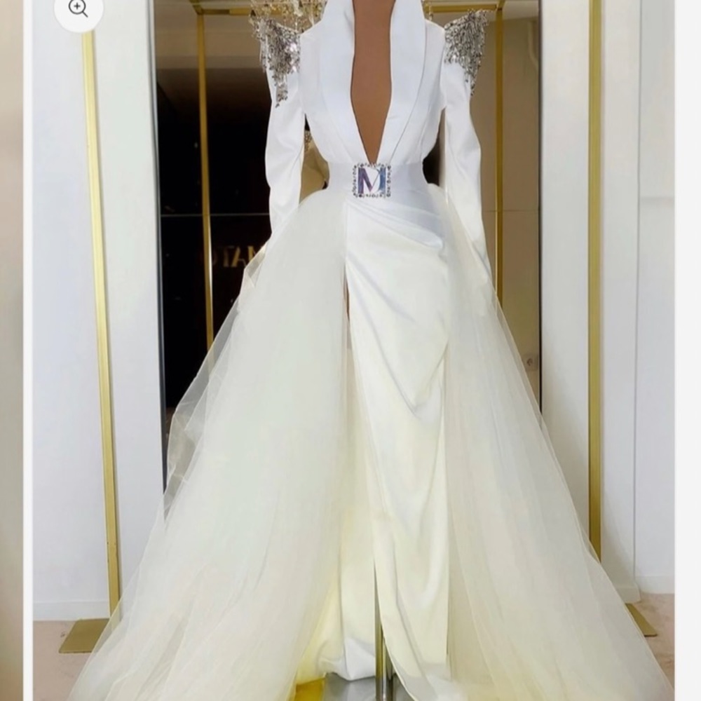 White evning gown wore one time